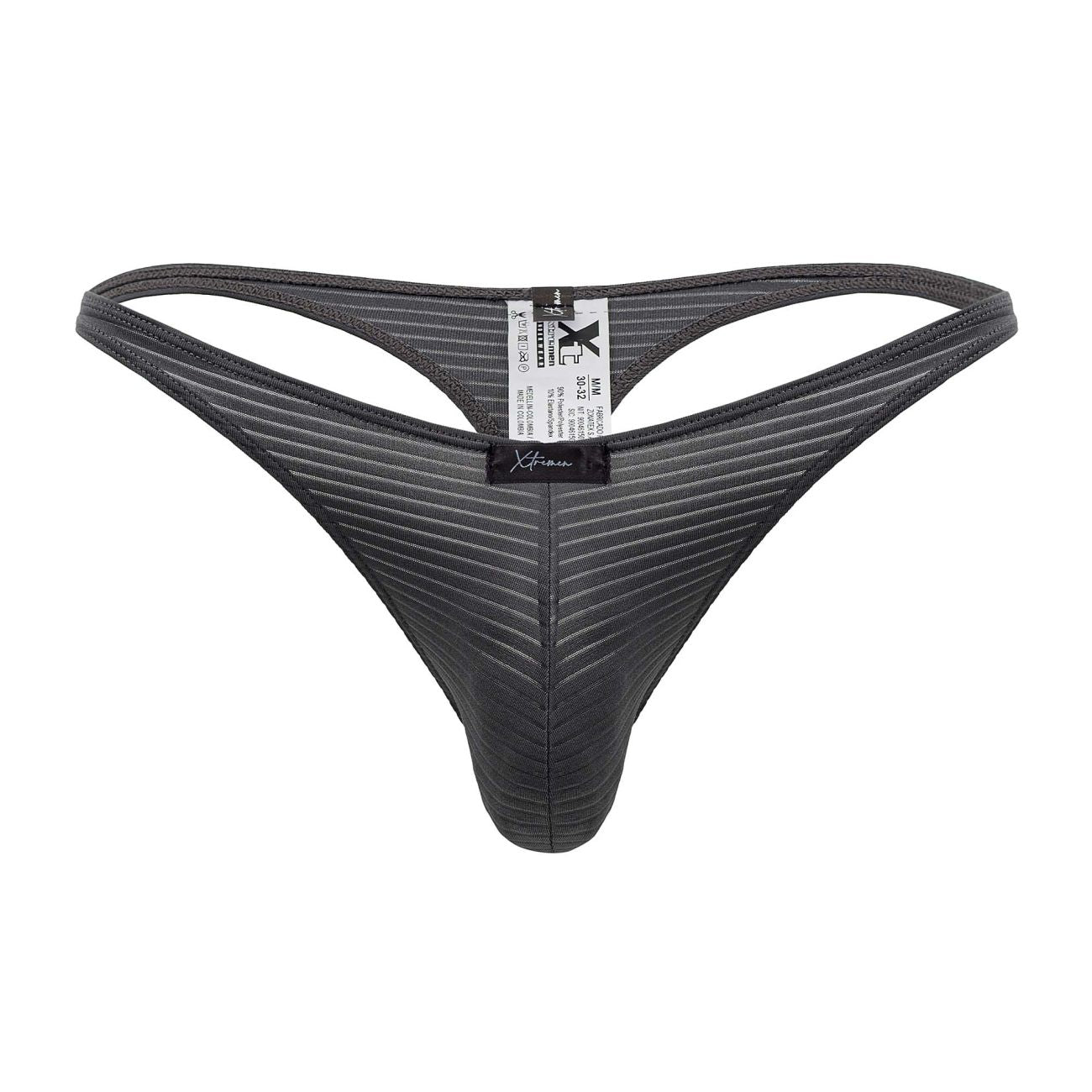 Xtremen Men's Underwear 91198 Jacquard Thongs Color Gray