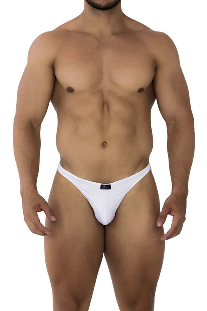 Xtremen Men's Underwear 91198 Jacquard Thongs Color White