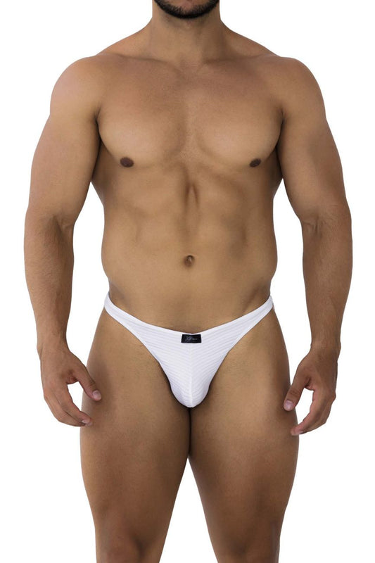 Xtremen Men's Underwear 91198 Jacquard Thongs Color White