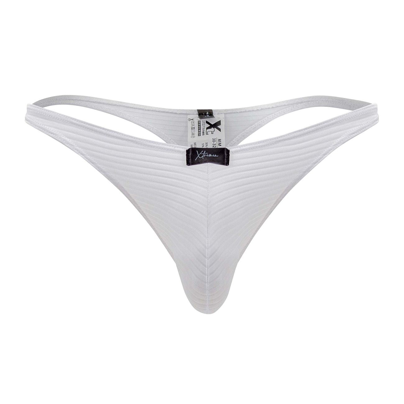Xtremen Men's Underwear 91198 Jacquard Thongs Color White