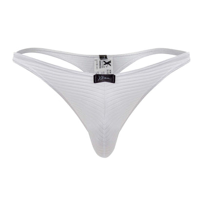 Xtremen Men's Underwear 91198 Jacquard Thongs Color White