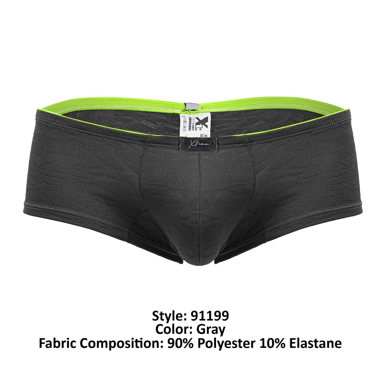 Xtremen Men's Underwear 91199 Jacquard Trunks Color Gray