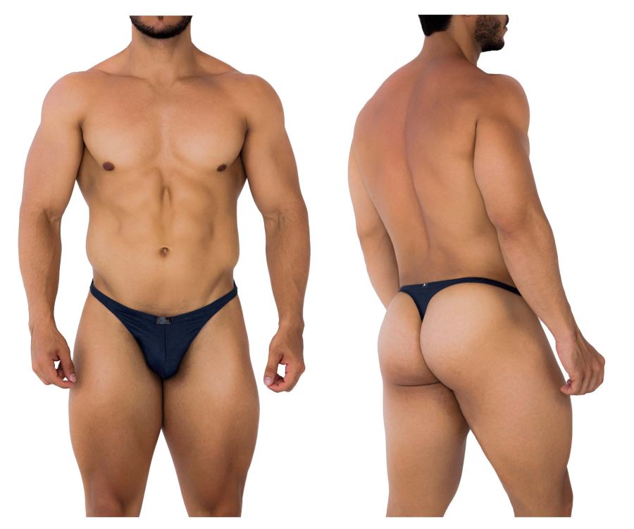 Xtremen Men's Underwear 91200 Jacquard Thongs Color Dark Blue