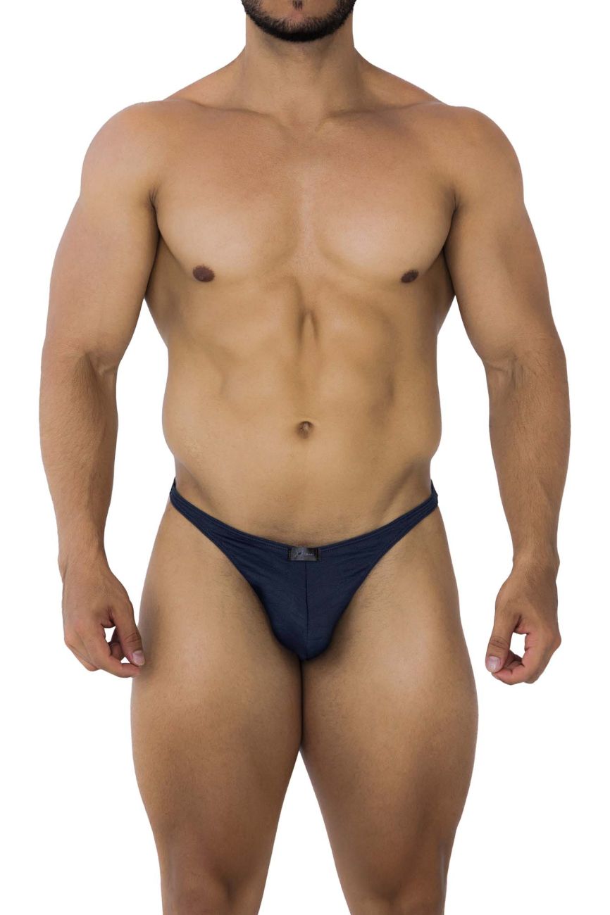 Xtremen Men's Underwear 91200 Jacquard Thongs Color Dark Blue