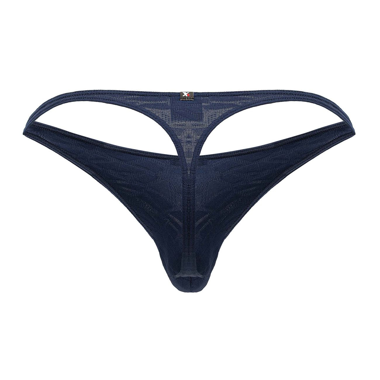 Xtremen Men's Underwear 91200 Jacquard Thongs Color Dark Blue