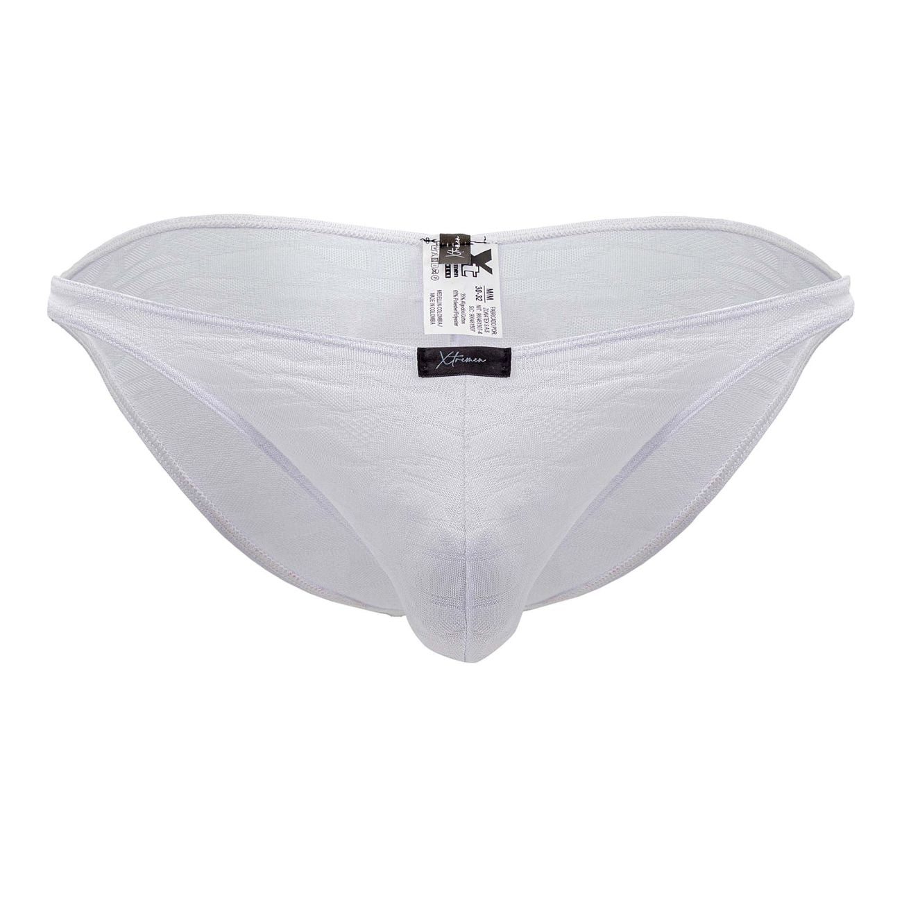 Xtremen Men's Underwear 91201 Jacquard Bikini Color White