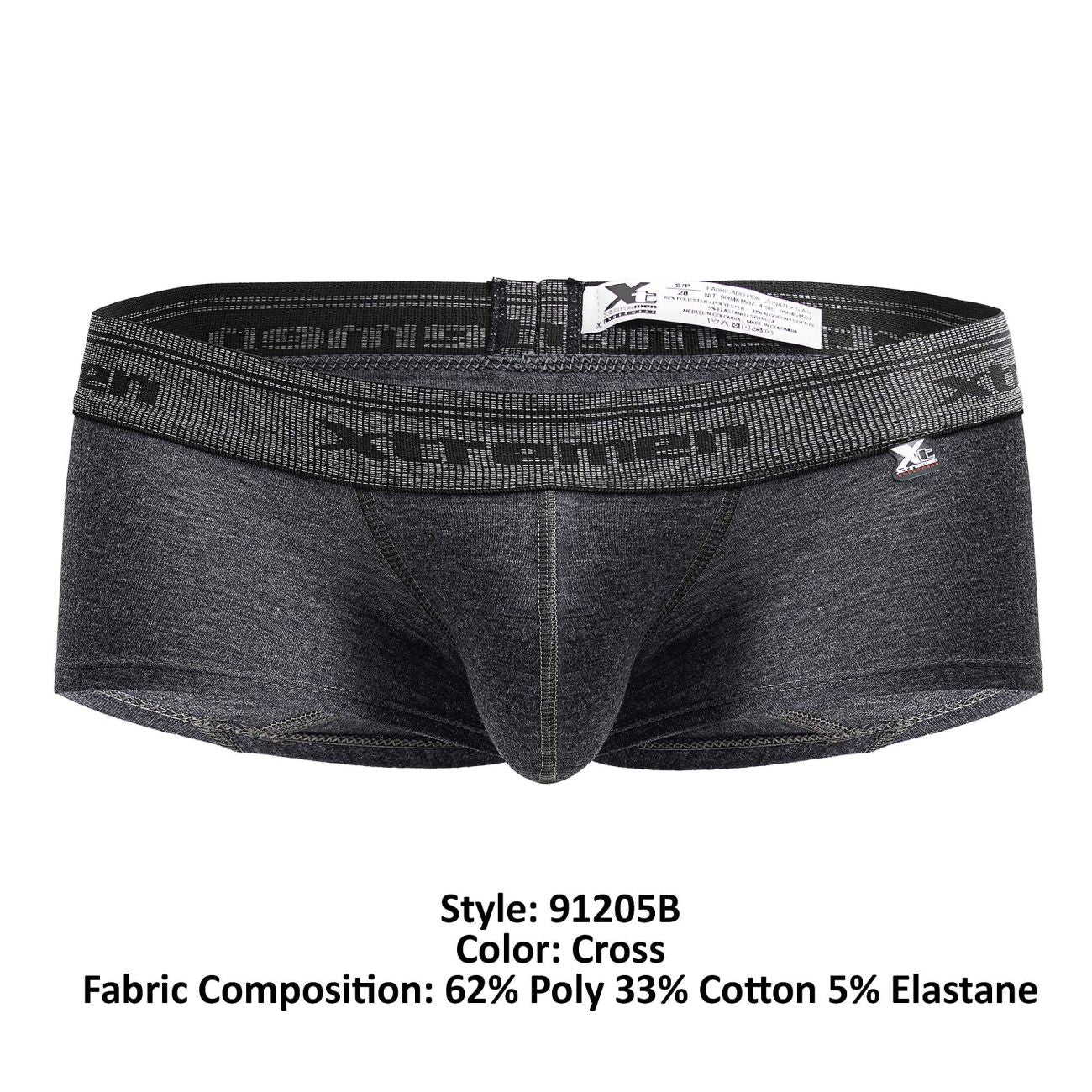 Xtremen Men's Underwear 91205B Cotton Blend Trunks Color Cross