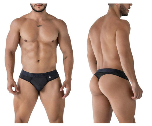 Xtremen Men's Underwear 91211B Microfiber Thongs Color Black