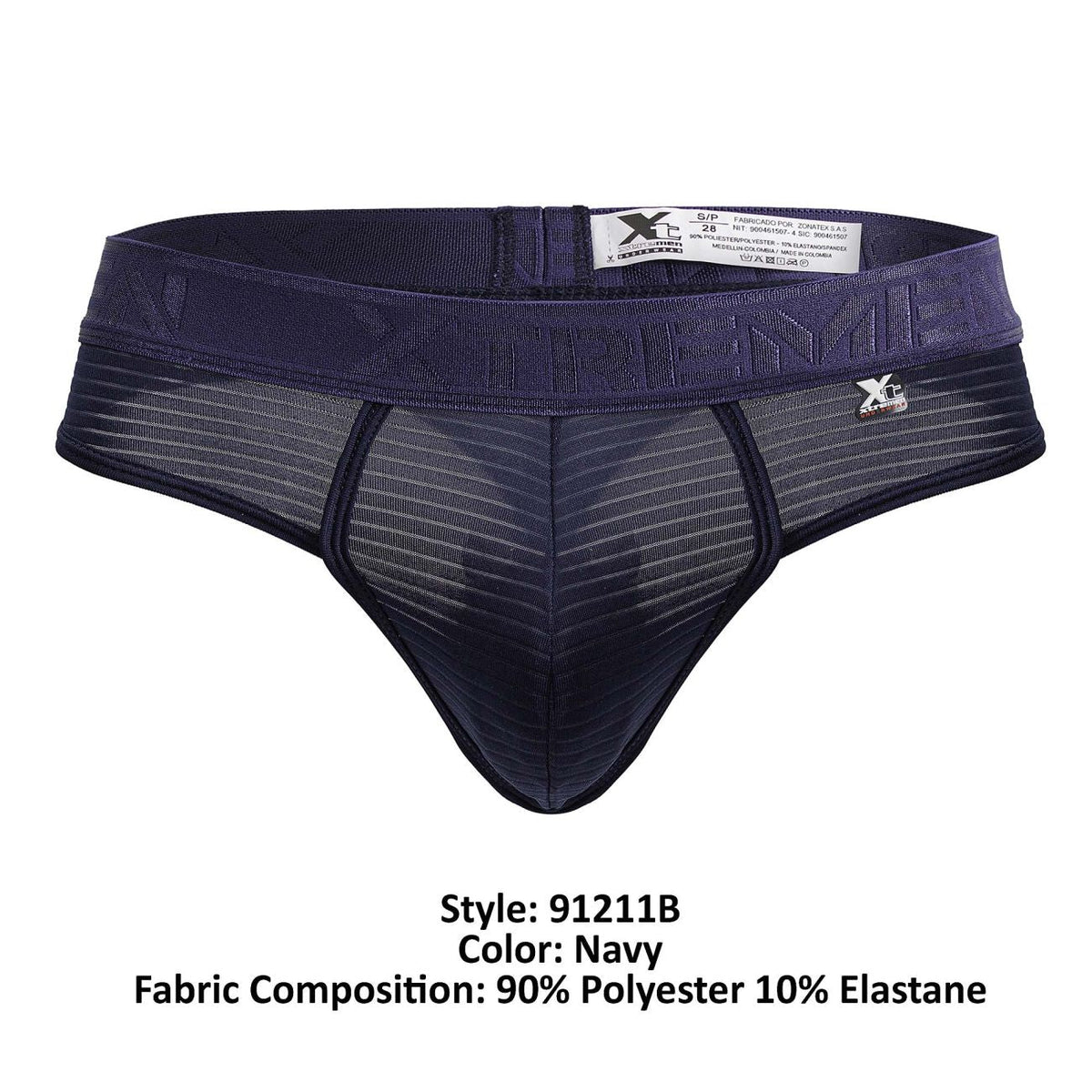 Xtremen Men's Underwear 91211B Microfiber Thongs Color Navy