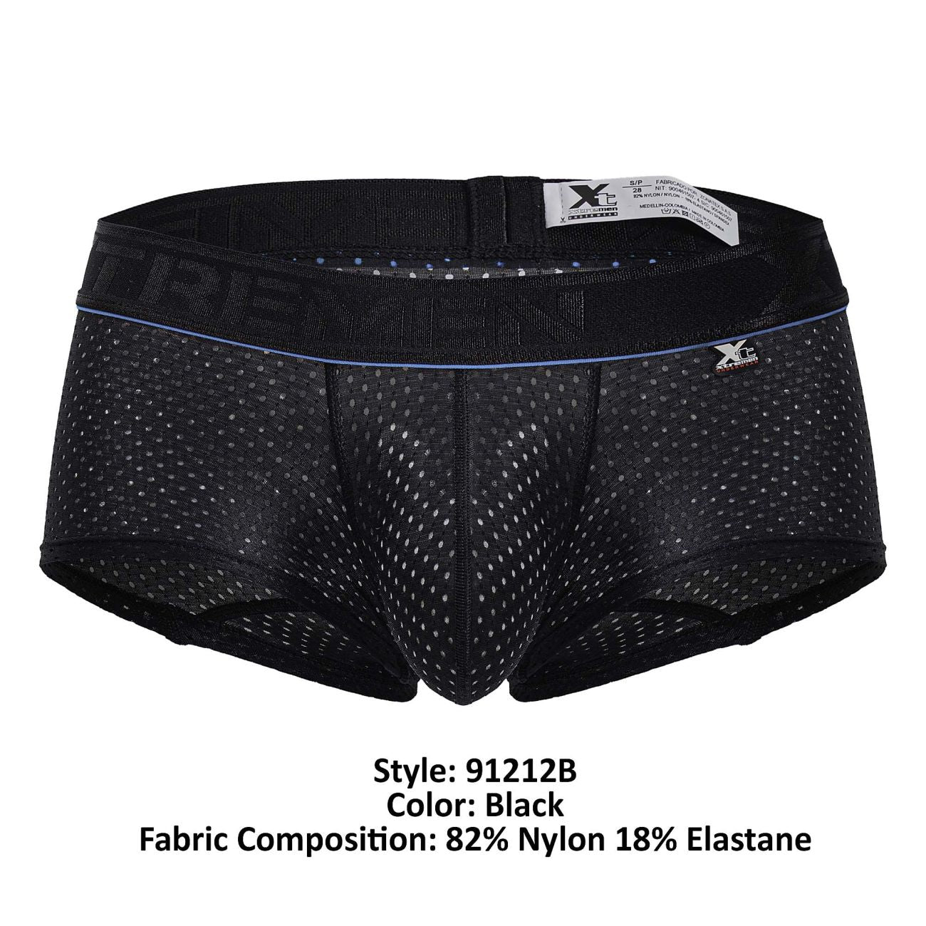 Xtremen Men's Underwear 91212B Microfiber Trunks Color Black