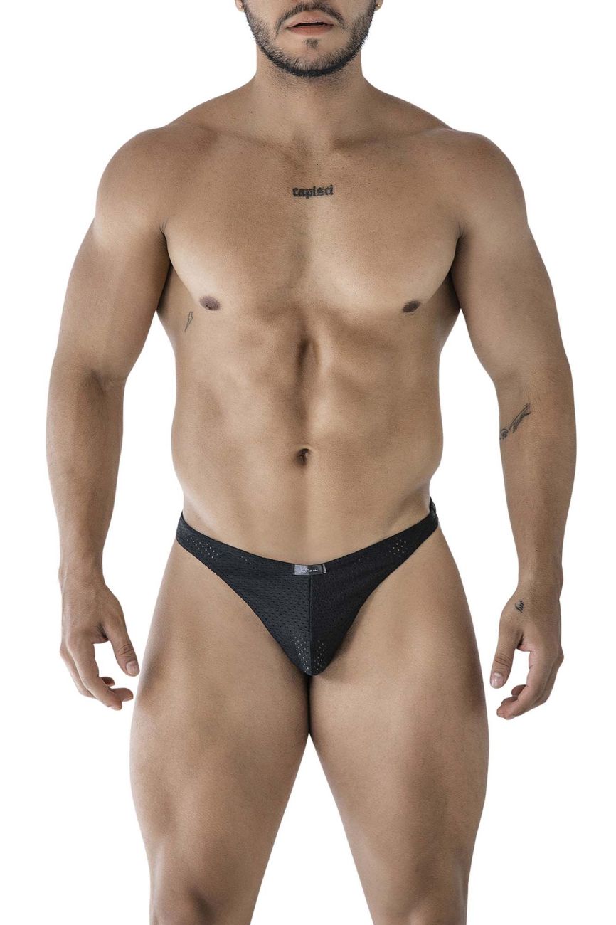 Xtremen Men's Underwear 91214B Microfiber Thongs Color Black