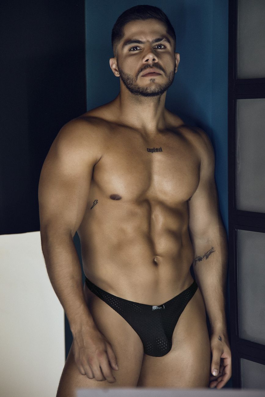 Xtremen Men's Underwear 91214B Microfiber Thongs Color Black