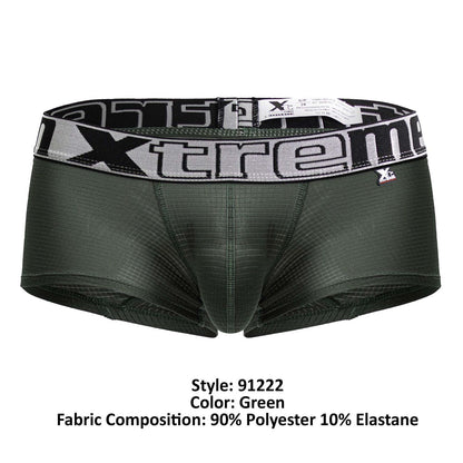 Xtremen Men's Underwear 91222 Microfiber Trunks Color Green