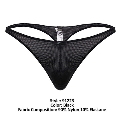 Xtremen Men's Underwear 91223 Microfiber Thongs Color Black