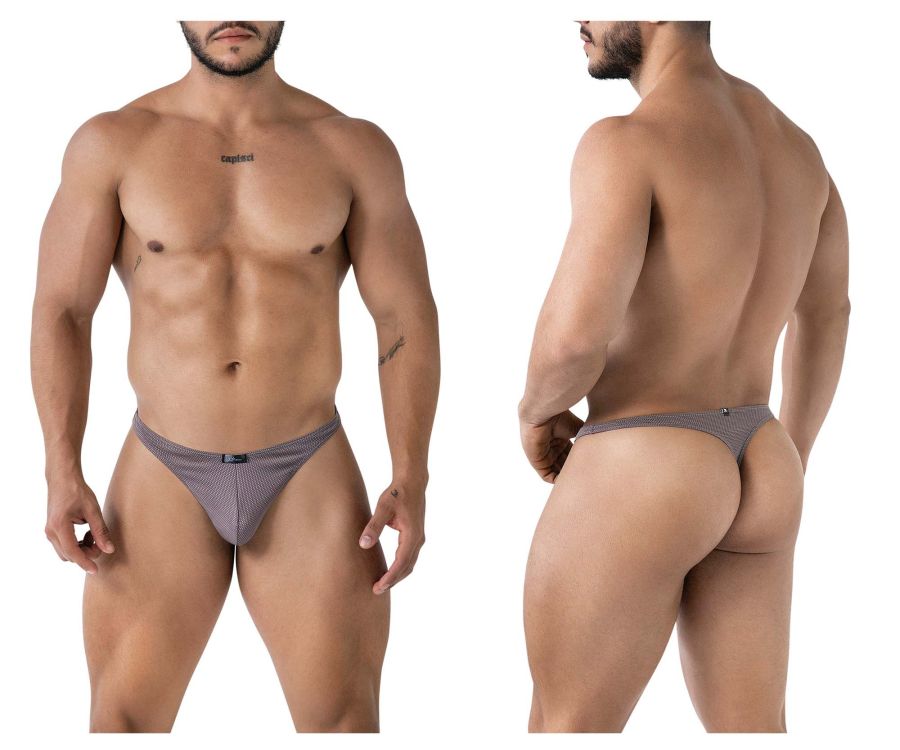 Xtremen Men's Underwear 91223 Microfiber Thongs Color Gray