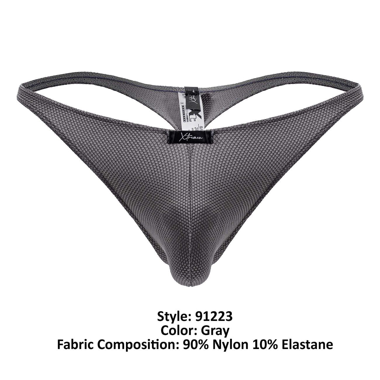Xtremen Men's Underwear 91223 Microfiber Thongs Color Gray