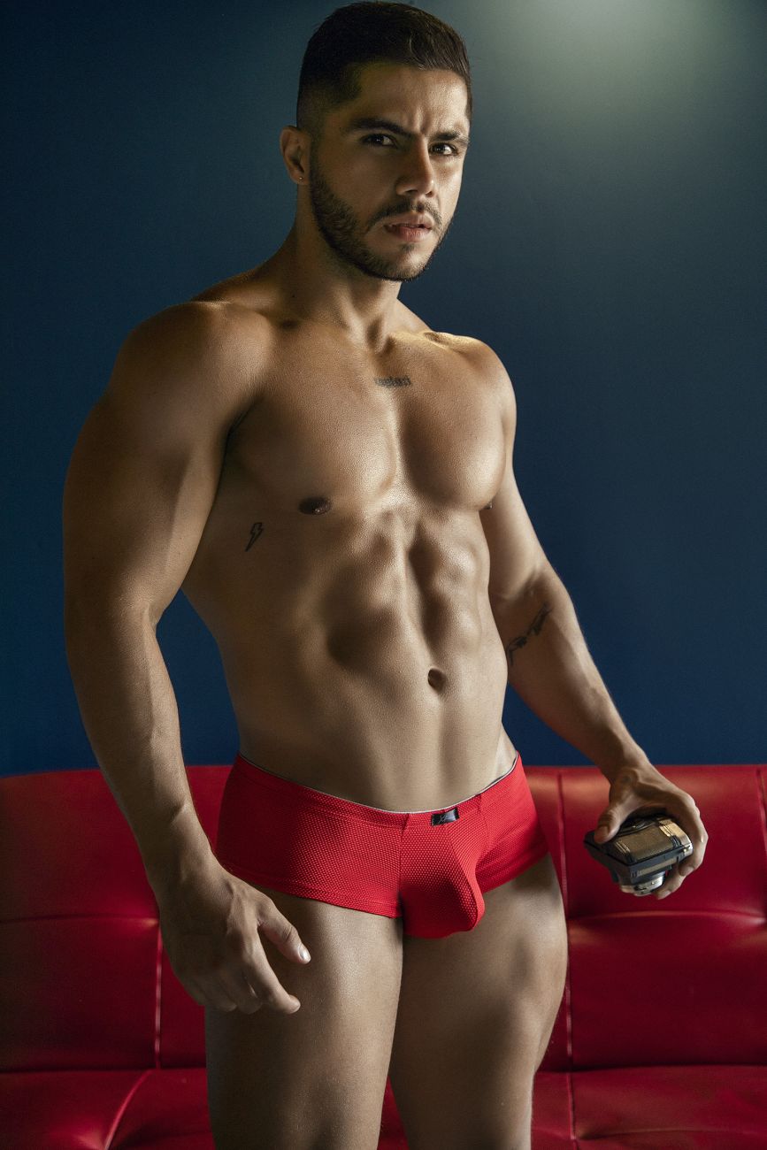 Xtremen Men's Underwear 91225 Microfiber Trunks Color Red
