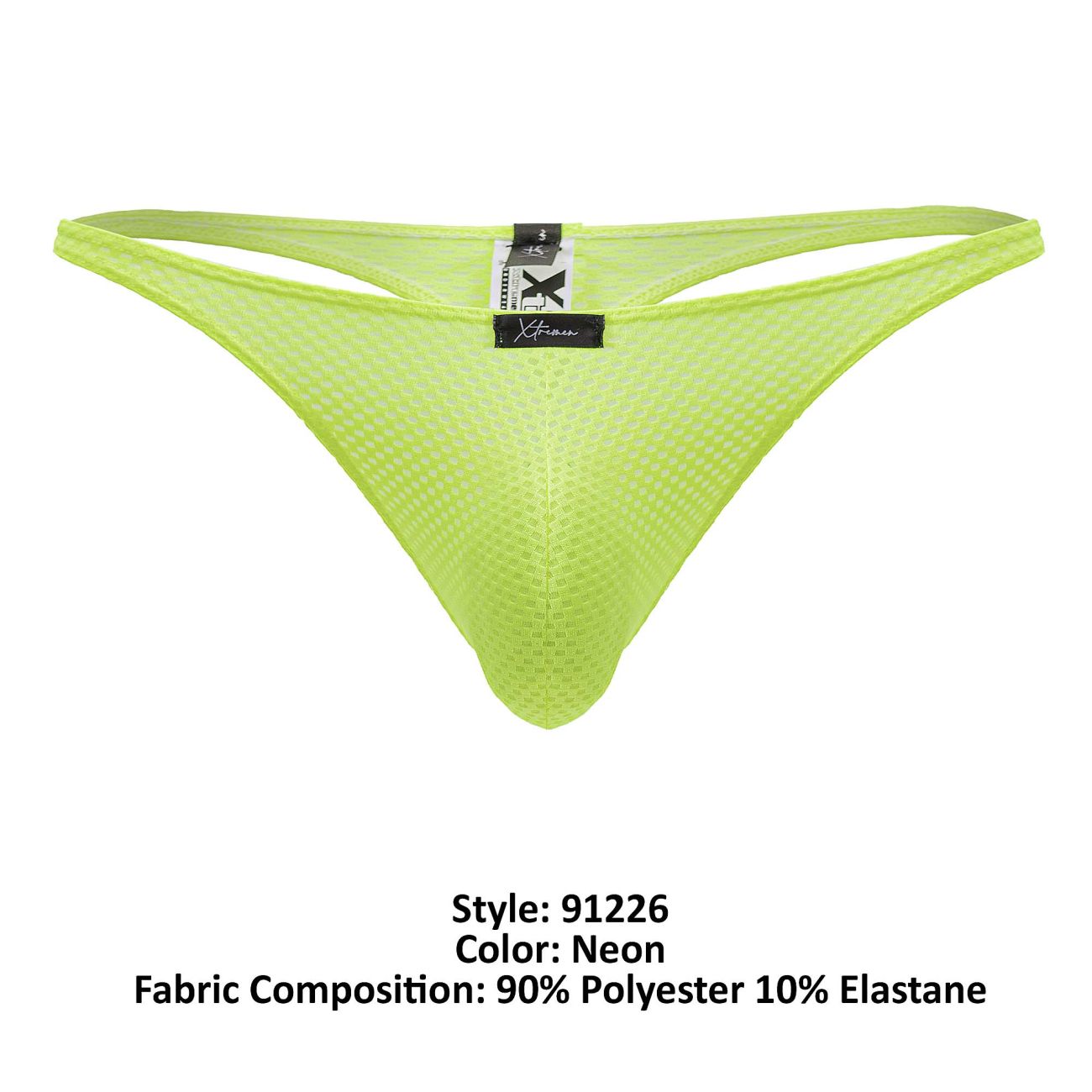 Xtremen Men's Underwear 91226 Microfiber Thongs Color Neon Green