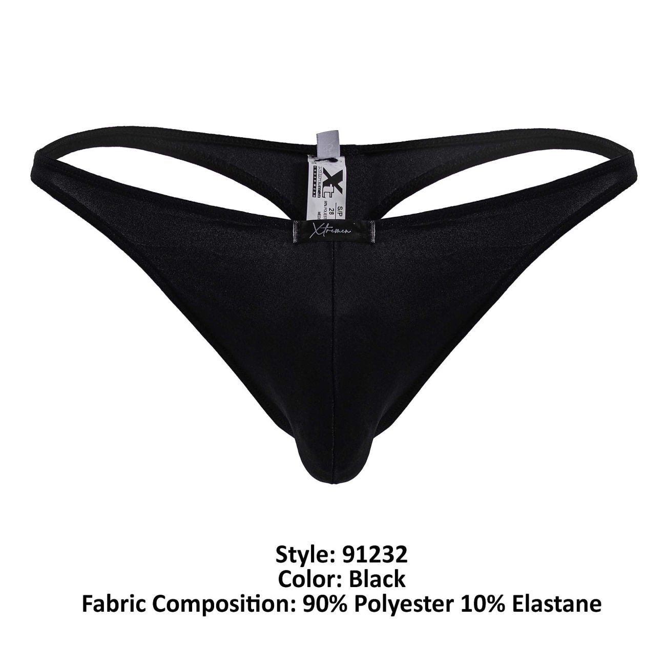 Xtremen Men's Underwear 91232 Microfiber Thongs Color Black