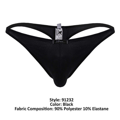 Xtremen Men's Underwear 91232 Microfiber Thongs Color Black
