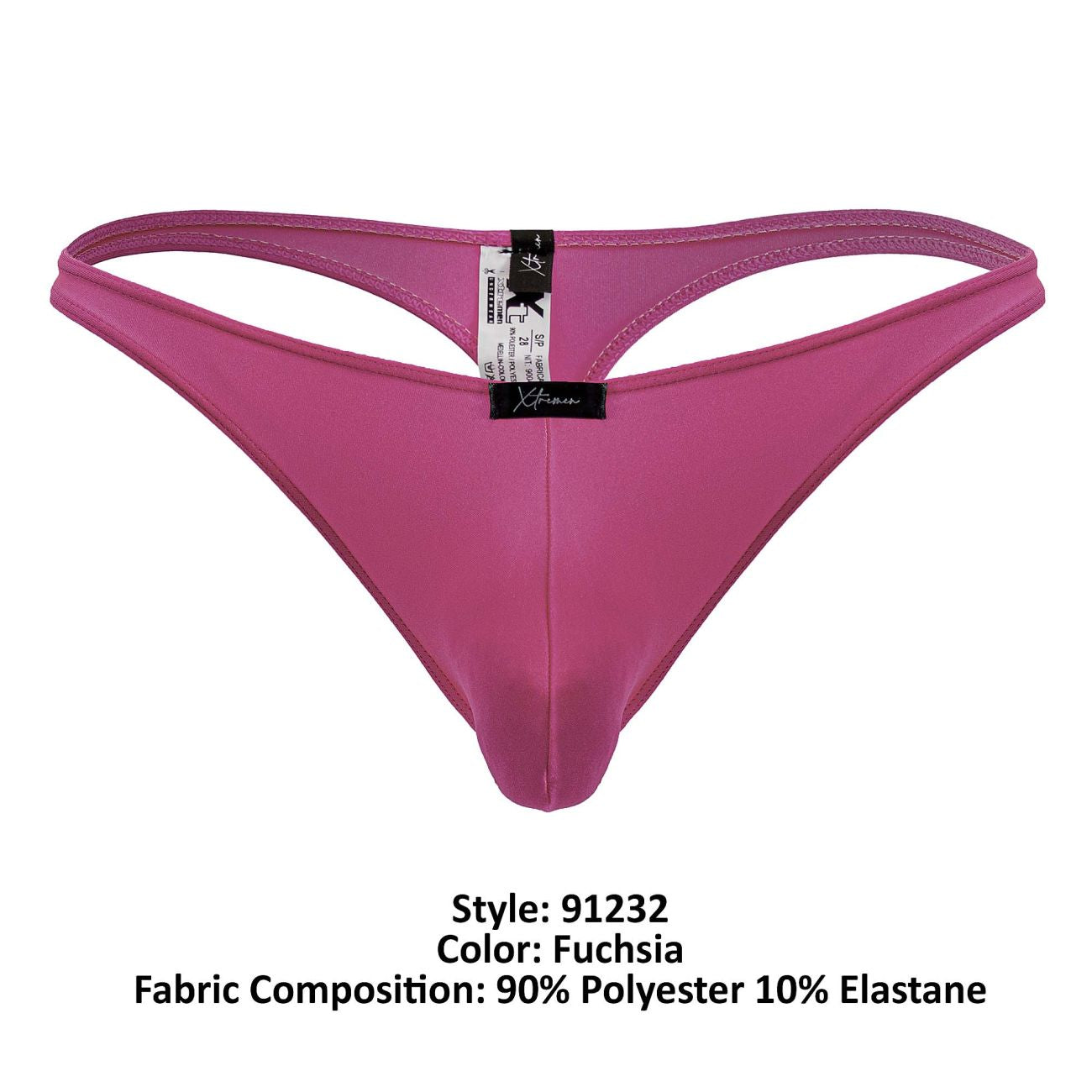 Xtremen Men's Underwear 91232 Microfiber Thongs Color Fuchsia