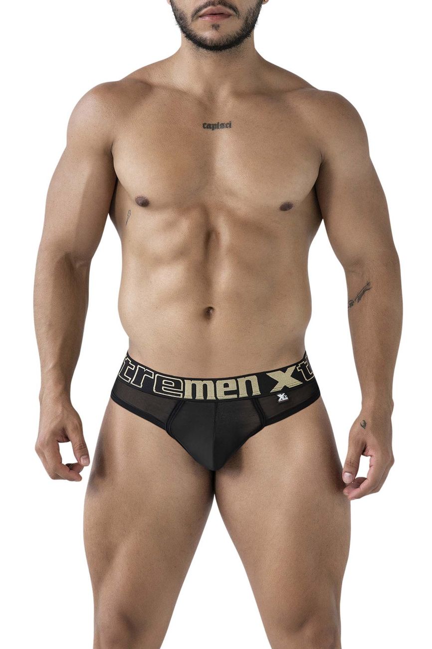 Xtremen Men's Underwear 91235 Microfiber Thongs Color Black