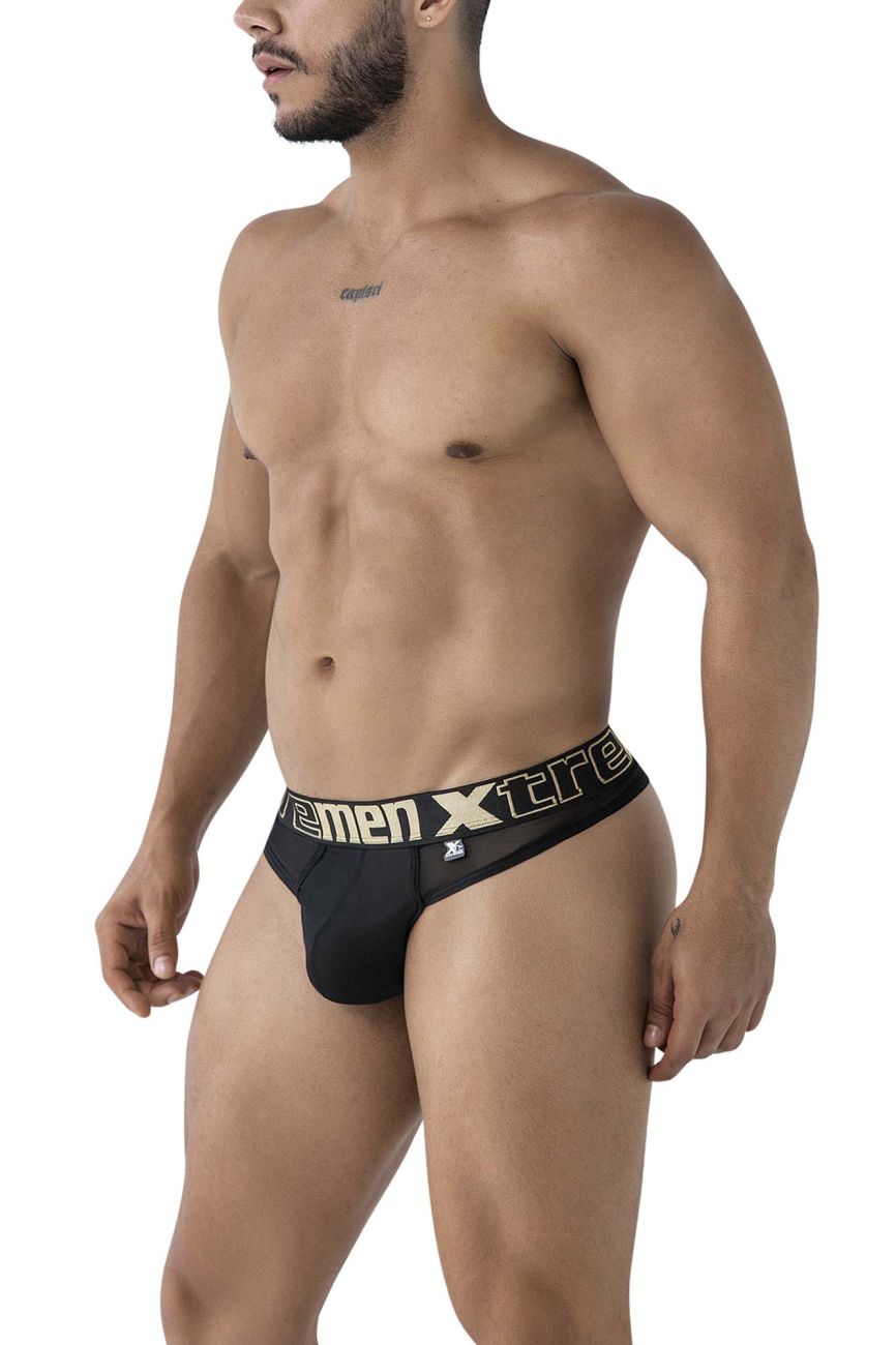 Xtremen Men's Underwear 91235 Microfiber Thongs Color Black