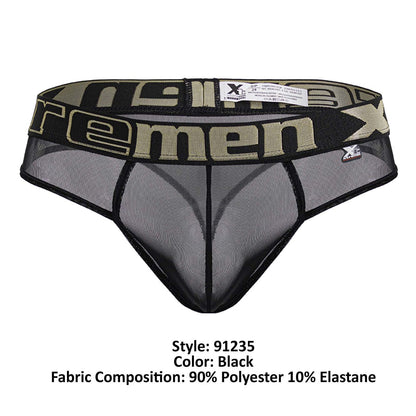 Xtremen Men's Underwear 91235 Microfiber Thongs Color Black