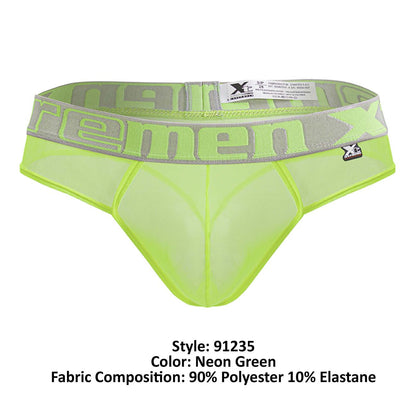 Xtremen Men's Underwear 91235 Microfiber Thongs Color Neon Green