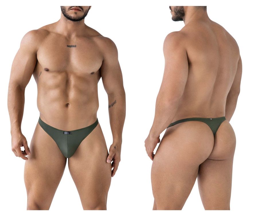 Xtremen Men's Underwear 91238 Microfiber Thongs Color Green