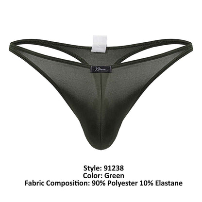 Xtremen Men's Underwear 91238 Microfiber Thongs Color Green