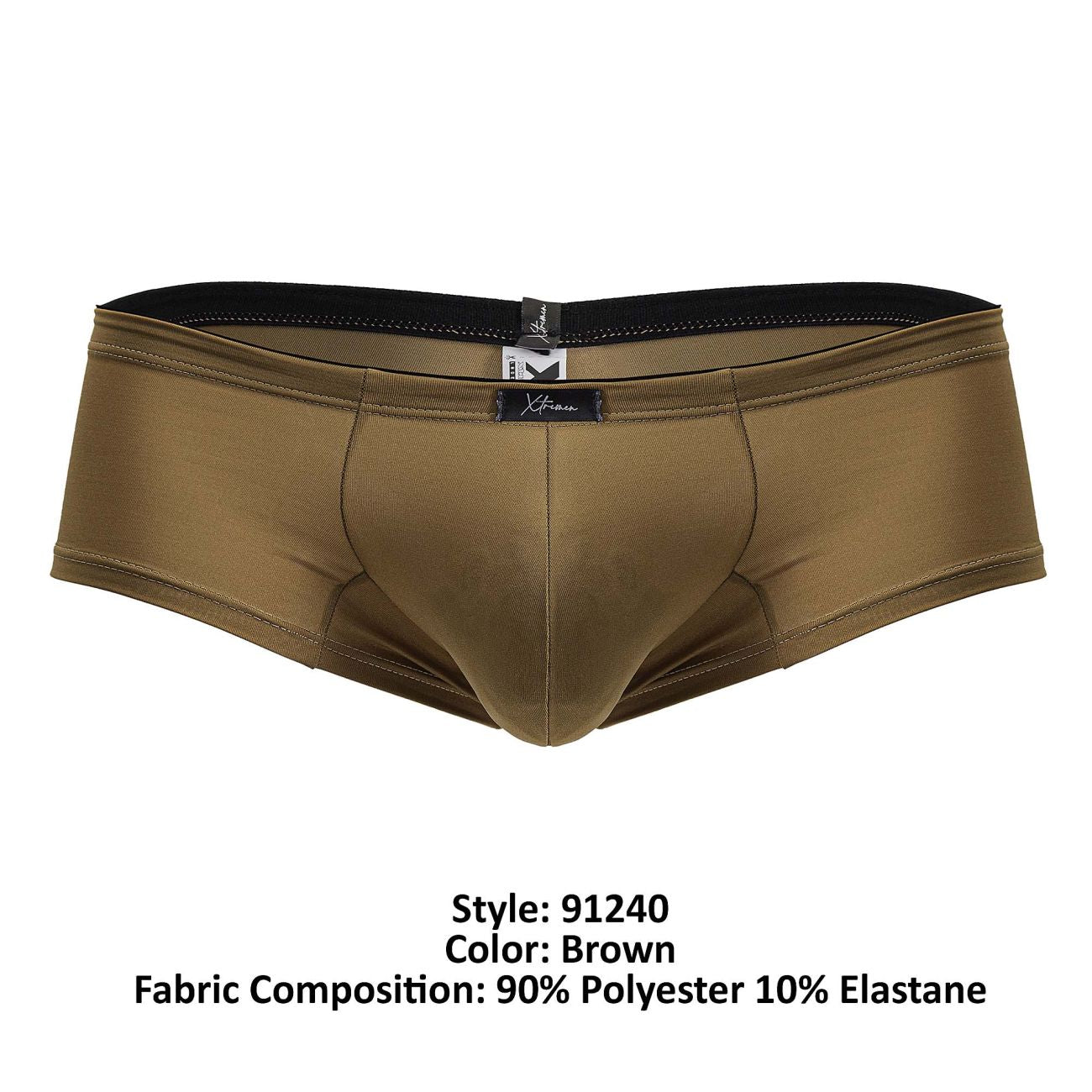Xtremen Men's Underwear 91240 Microfiber Trunks Color Brown