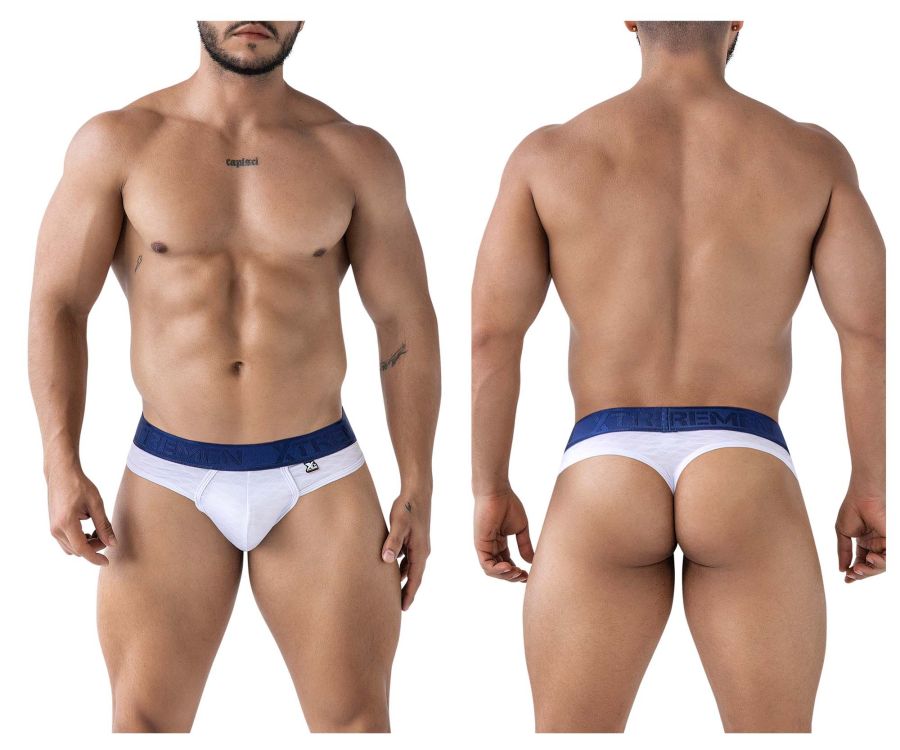 Xtremen Men's Underwear 91241 Microfiber Thongs Color White