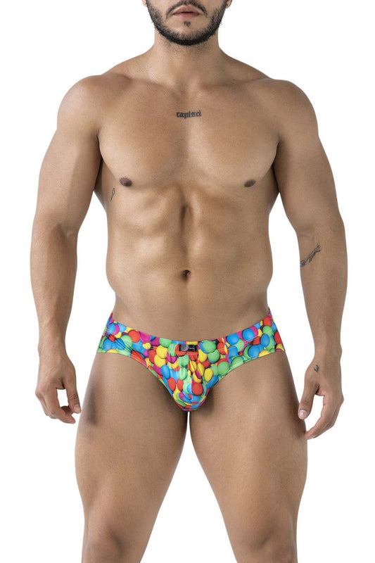 Xtremen Men's Underwear 91248 Printed Briefs Color Bubbles