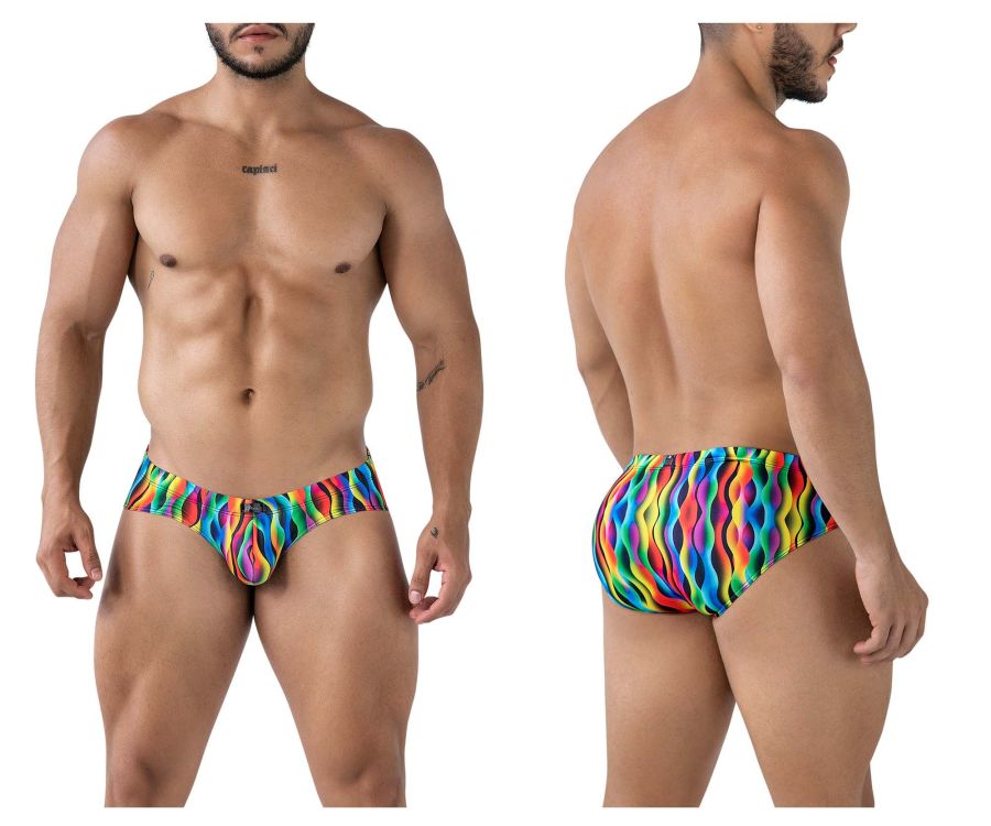 Xtremen Men's Underwear 91248 Printed Briefs Color Waves