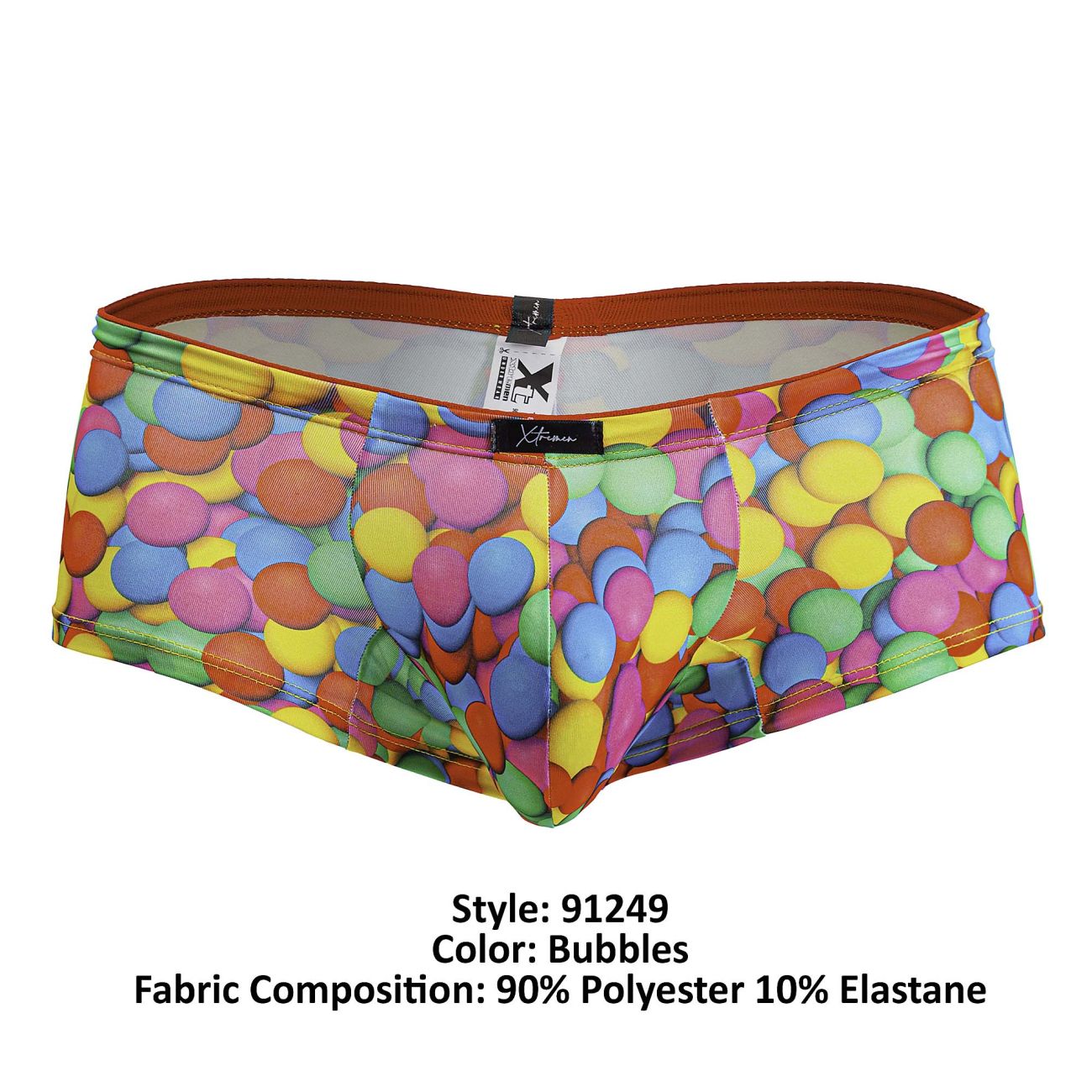 Xtremen Men's Underwear 91249 Printed Trunks Color Bubbles