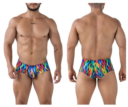 Xtremen Men's Underwear 91249 Printed Trunks Color Waves