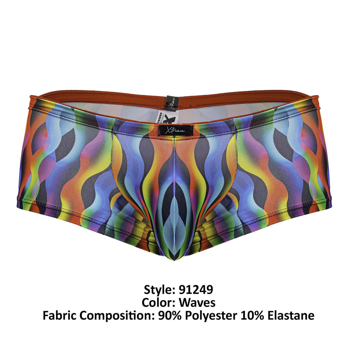 Xtremen Men's Underwear 91249 Printed Trunks Color Waves