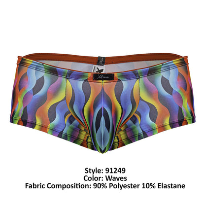 Xtremen Men's Underwear 91249 Printed Trunks Color Waves