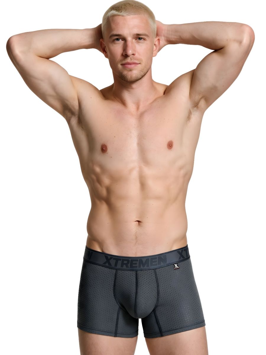 Xtremen 91251 Microfiber Mesh Boxer Briefs Color Gray