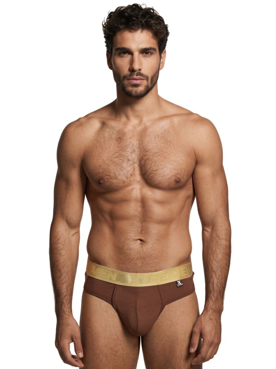 Xtremen Men's Underwear 91253 Microfiber Thongs Sleek and Supportive Color Chocolate