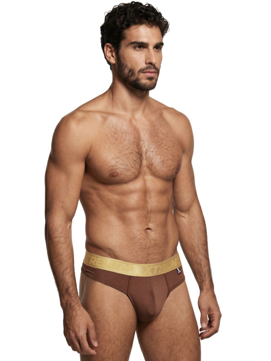 Xtremen Men's Underwear 91253 Microfiber Thongs Sleek and Supportive Color Chocolate
