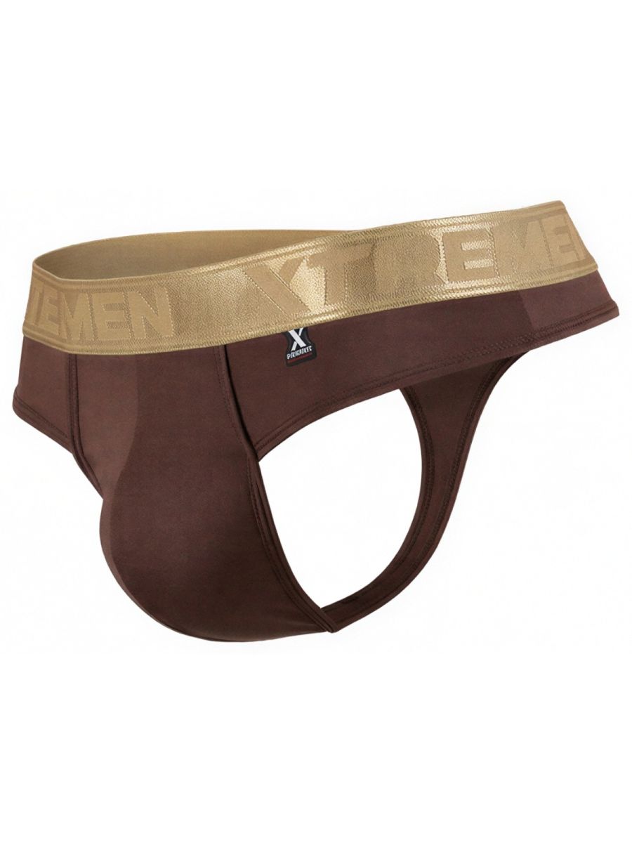 Xtremen Men's Underwear 91253 Microfiber Thongs Sleek and Supportive Color Chocolate