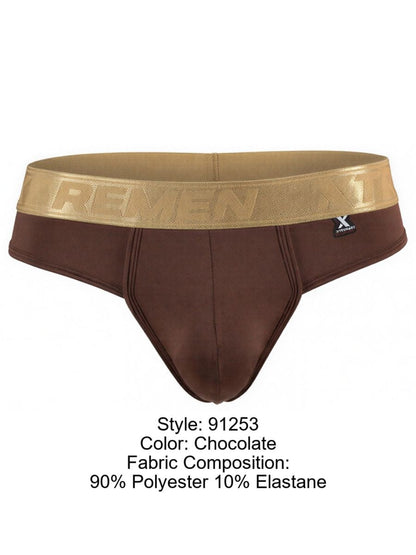 Xtremen Men's Underwear 91253 Microfiber Thongs Sleek and Supportive Color Chocolate