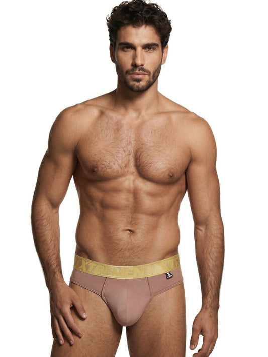Xtremen Men's Underwear 91253 Microfiber Thongs Sleek and Supportive Color Khaki