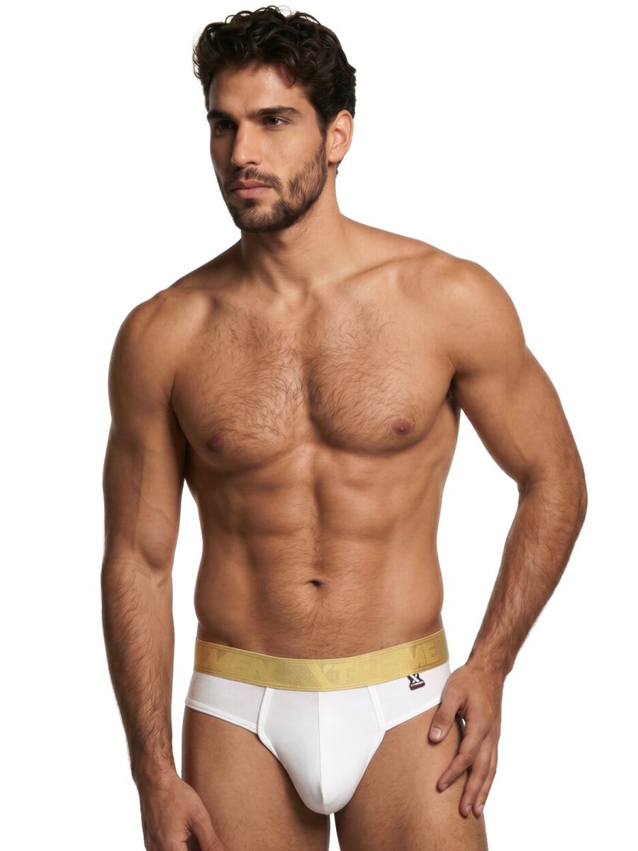 Xtremen Men's Underwear 91253 Microfiber Thongs Sleek and Supportive Color White