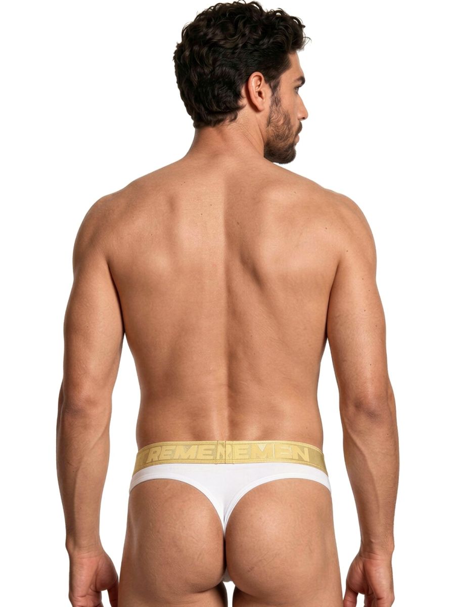 Xtremen Men's Underwear 91253 Microfiber Thongs Sleek and Supportive Color White
