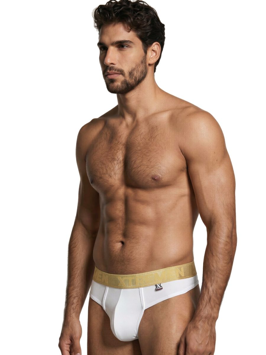 Xtremen Men's Underwear 91253 Microfiber Thongs Sleek and Supportive Color White