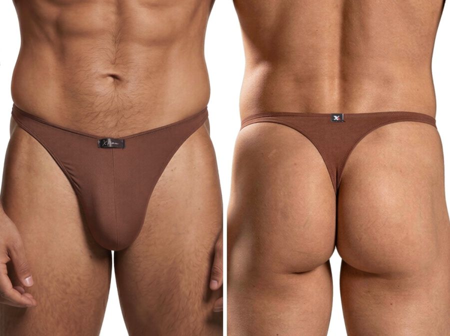 Xtremen Men's Underwear 91254 Sleek Microfiber Thongs Color Chocolate