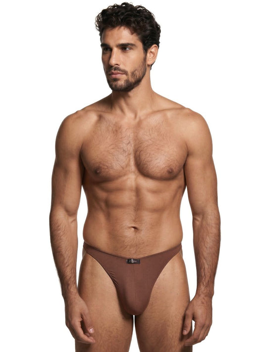 Xtremen Men's Underwear 91254 Sleek Microfiber Thongs Color Chocolate